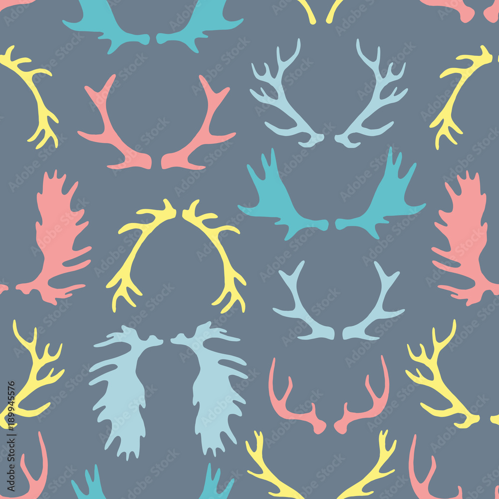 Naklejka premium Seamless antler pattern.