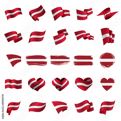 Latvia flag, vector illustration