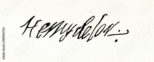 Bild auf Leinwand Autograph of Henry I, Duke of Guise (from Spamers Illustrierte Weltgeschichte, 1
