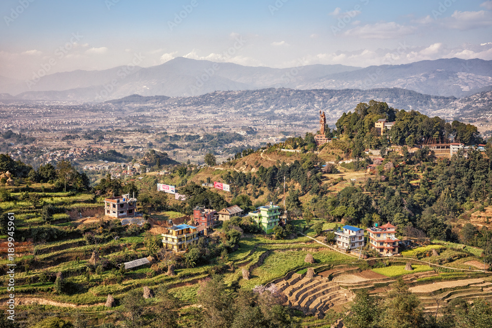 Nepal, Landscape near Bhaktapur, Kailashnath Mahadev Statue