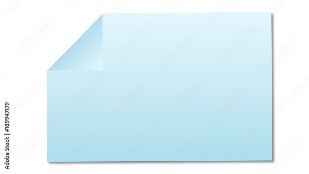 memo papier bleu fond blanc