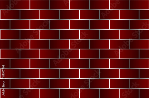 Red bricks - vector pattern, Brick wall - dark red background,