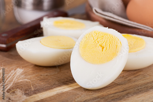 Closeup of Sliced Hard Boiled Eggs