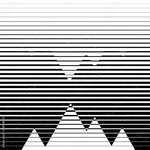 Abstract composition. Tops of the mountains in fog. Minimalistic conceptual background.