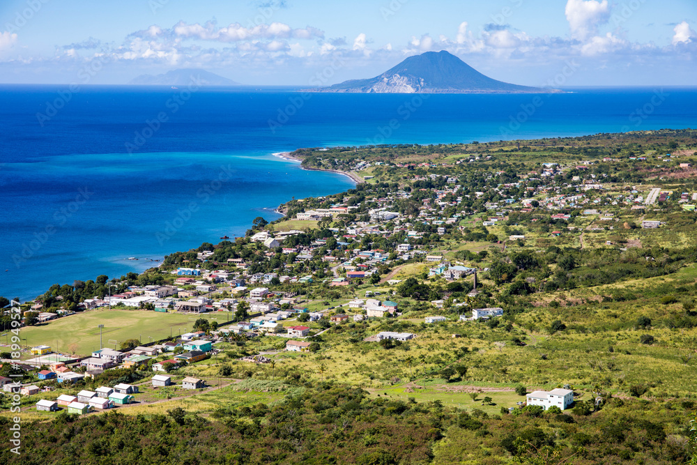 Beautiful landscape and scenery on Saint Kitts & Nevis in the Caribbean