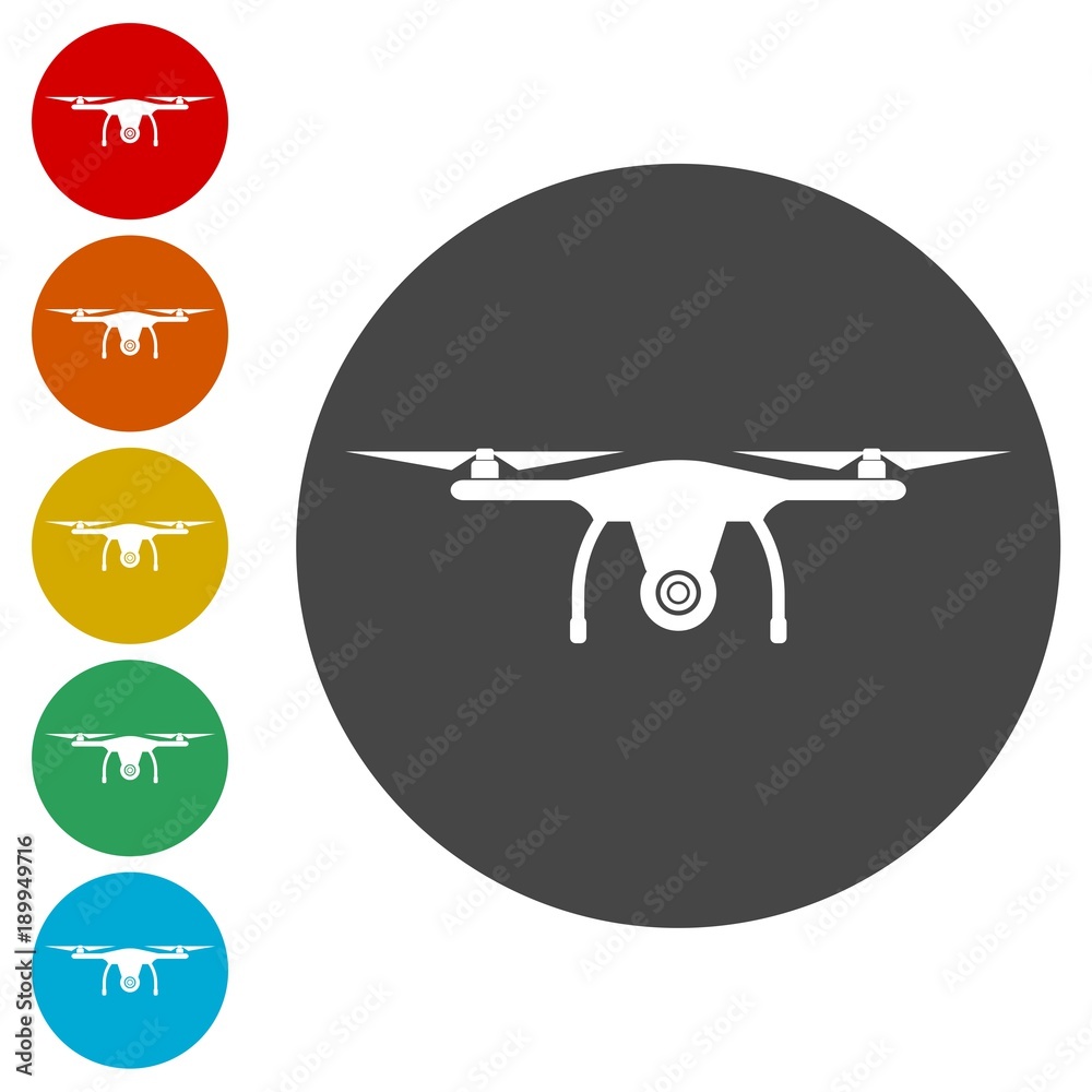 Drone icon, copter with camera Drone icon, copter with camera
