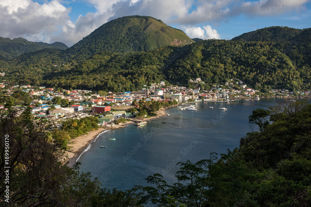 Soufriere and Petit Piton on Saint Lucia