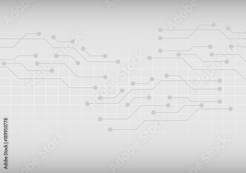 Vector technology concept, Circuit lines on faded square grid background