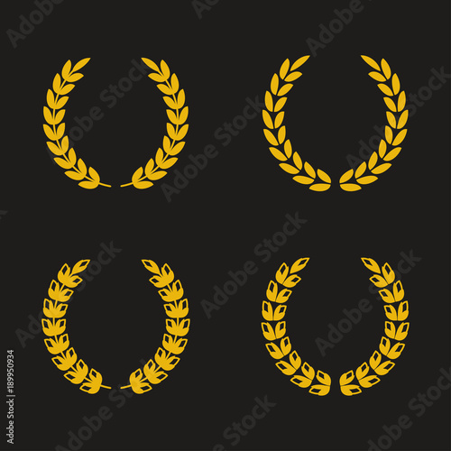 laurel wreath vector monocrome for logo element asset design