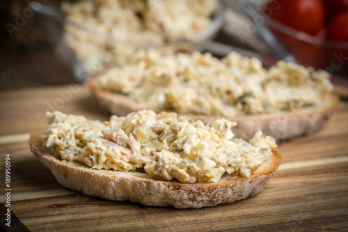 Mackerel fish paste. photo