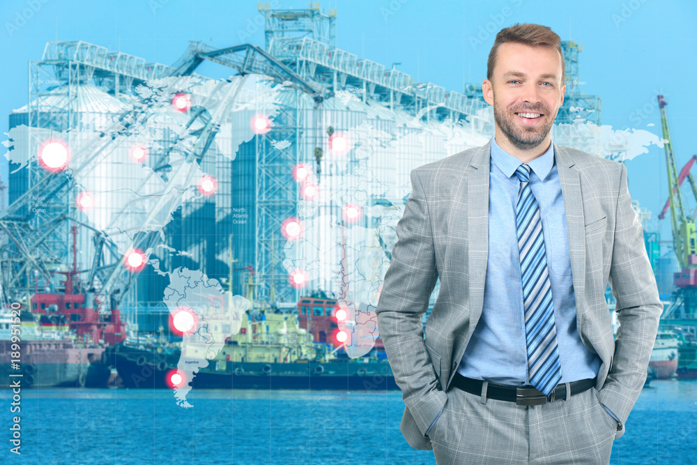 Fototapeta premium Beautiful view of sea port in sunny day