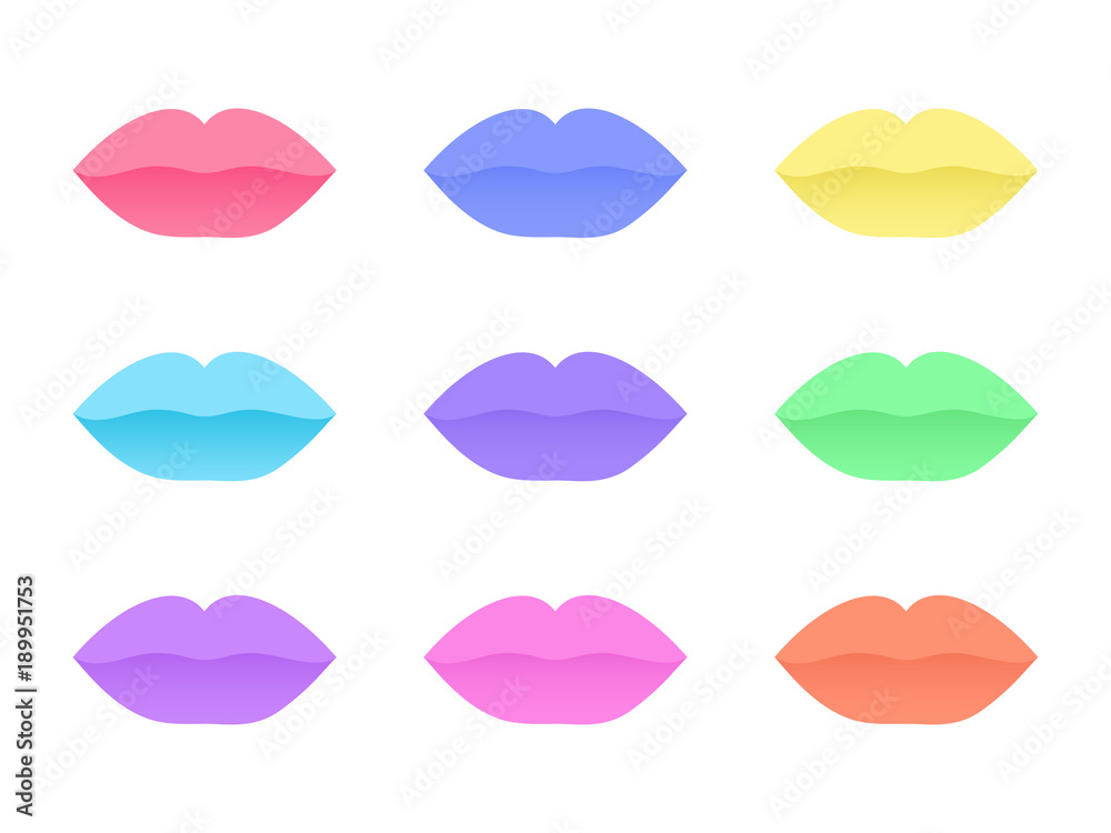 Women lips with different lipstick colors Women lips with different lipstick colors