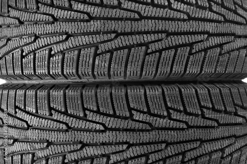Car tires as background, closeup