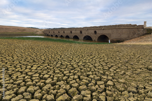 Roman bridge in a dry dam