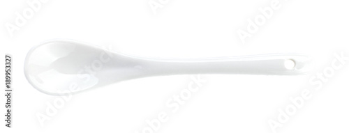 tea ceramic spoon on a white background, isolate. close-up