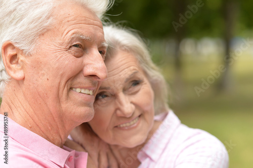 beautiful caucasian senior couple  in the park © aletia2011