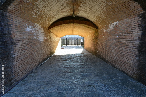 Brick tunnel at a confederate fortress 
