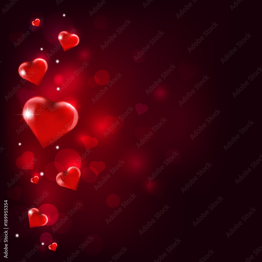 Bright Background with Hearts