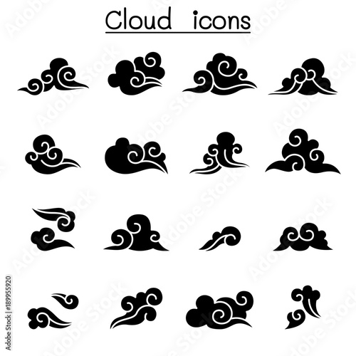 Abstract Cloud , Chinese Cloud , Curl cloud ,Decoration cloud, cloud icon set
