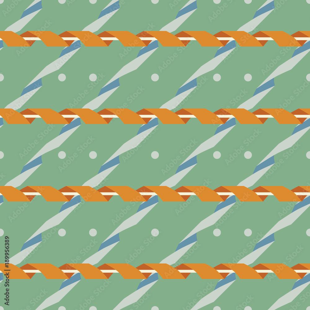 Seamless pattern with serpentine in retro color palette