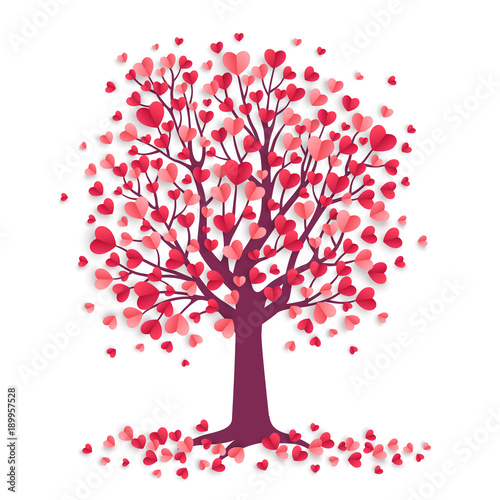 Valentine tree with hearts