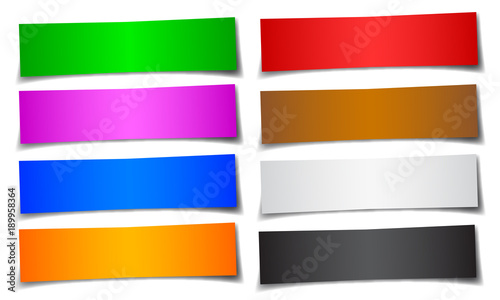 Set of eight sticky papers - stock vector