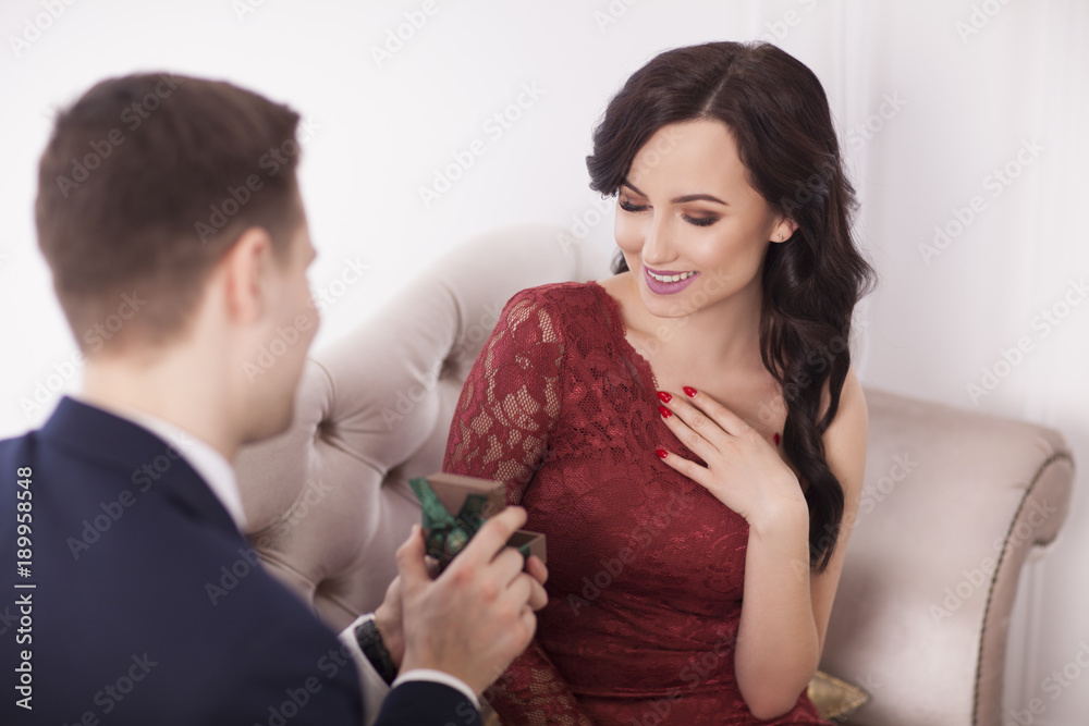 Young man proposing to the girl. Engagement. Young man proposing to the girl. Engagement.