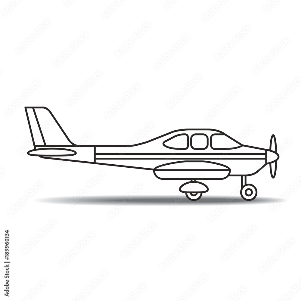 black outline airplane with propeller vector drawing black outline airplane with propeller vector drawing