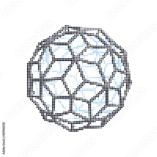 Halftone 3d  wire sphere . Vintage vector halftone grid geometric . Web dotted element.