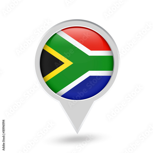 South African Republic Flag Round Pin Icon