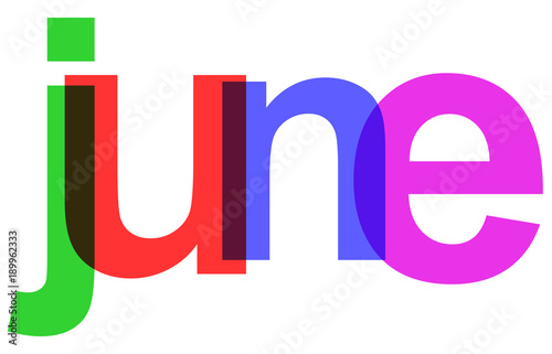June colorful month of the year – stock vector