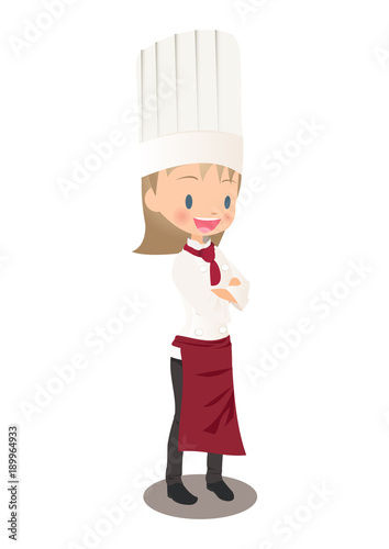 腕を組む女性シェフのイラスト画像 Stock Vector Adobe Stock