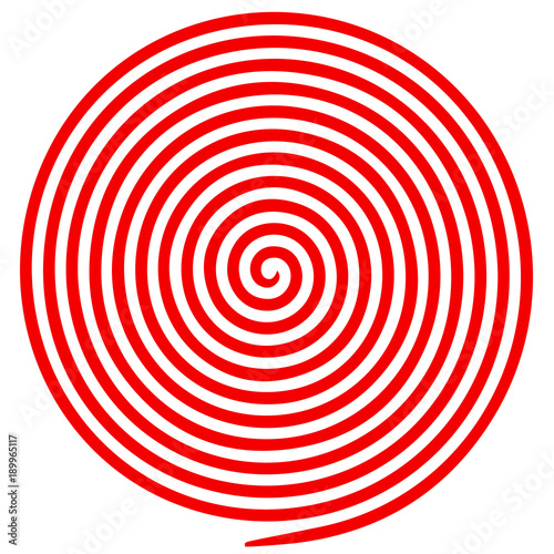 Red and white round abstract vortex hypnotic spiral. photo