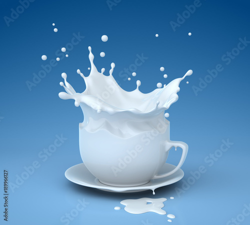 Splash of milk in form of a cup photo