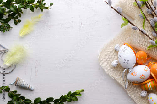 Easter eggs decoration background