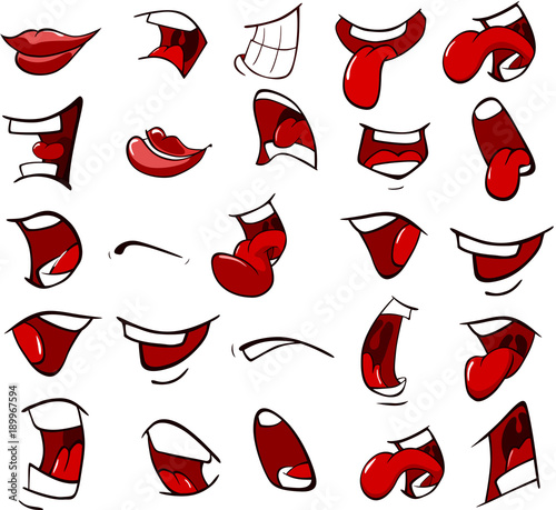 A Set of  Cartoon Illustrations. Mouths for you Design