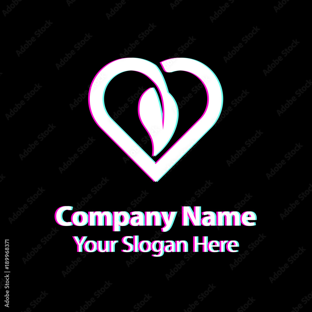 leaf love logo design, green nature love leaf love logo design, green nature love