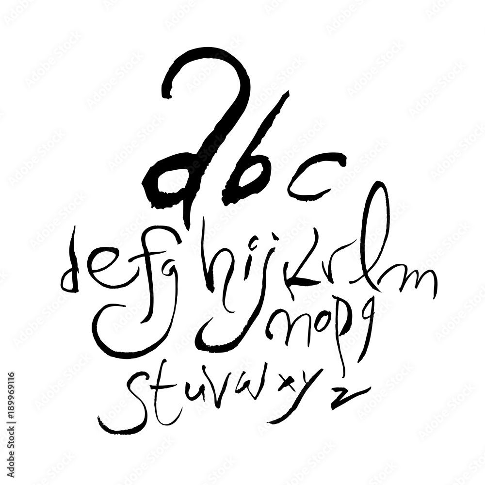 Obraz premium 벡터 문자 / 손으로 쓴 글씨체