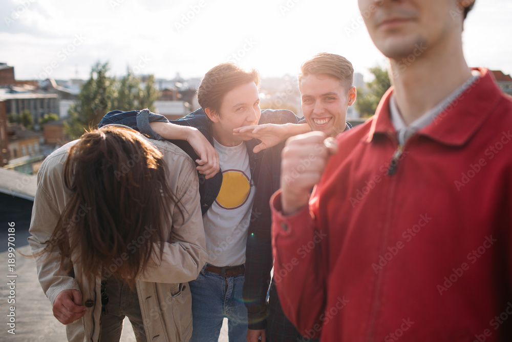 Fotografie laughing hipster gang