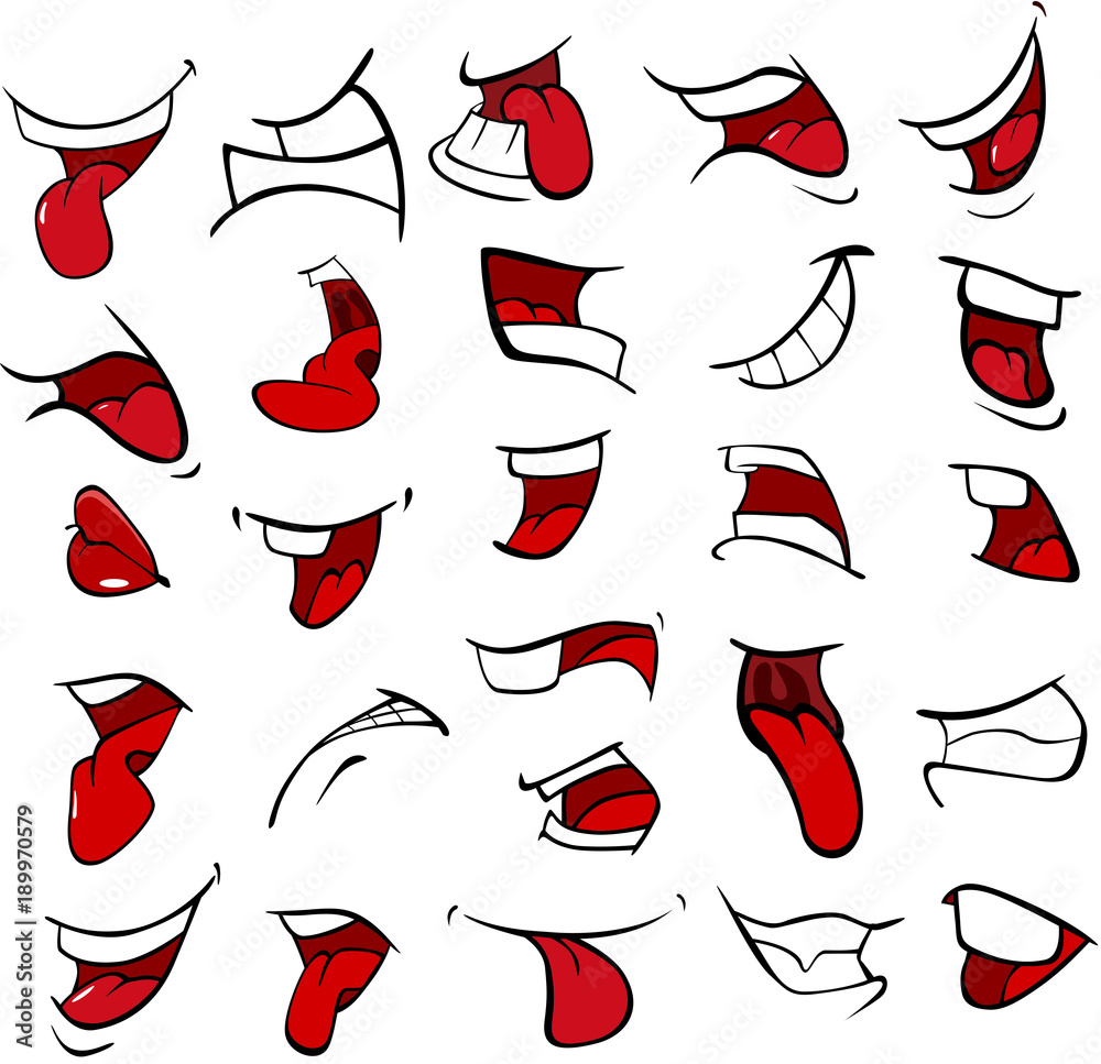 Fototapeta premium Illustration of a Set of Mouths