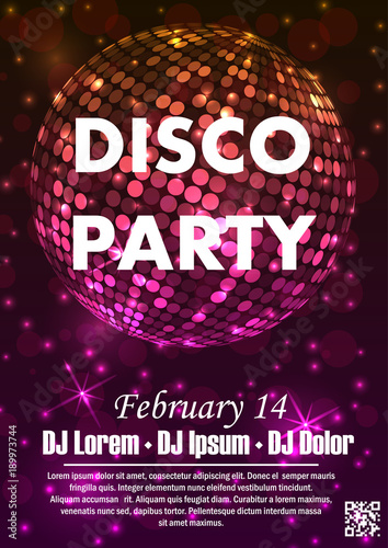 Night dance party music night poster template. 