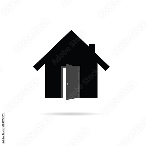 house icon with open door