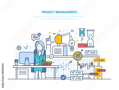 Project management. Organizing, controlling company resources, achieving project goals, planning.