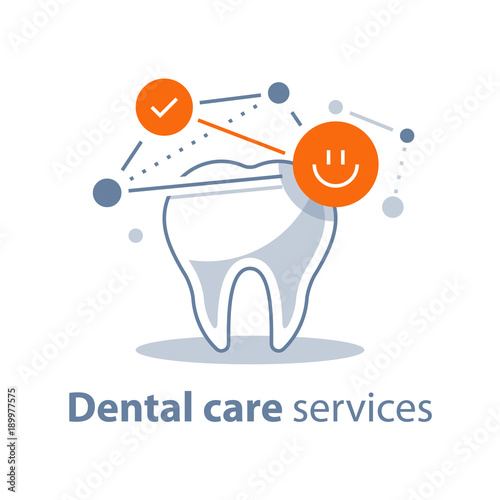 Healthy tooth, dental care, stomatology services, protection concept