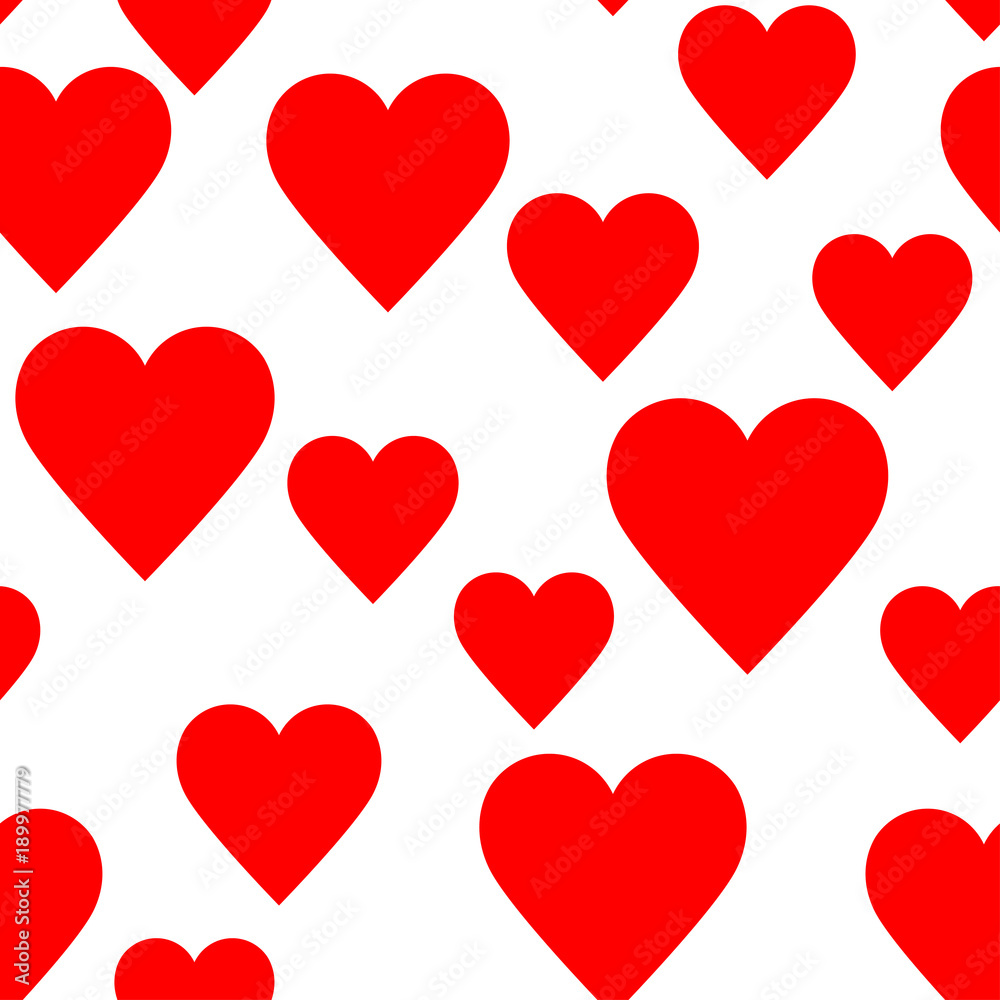Red hearts seamless pattern. Valentines day background vector illustration Red hearts seamless pattern. Valentines day background vector illustration