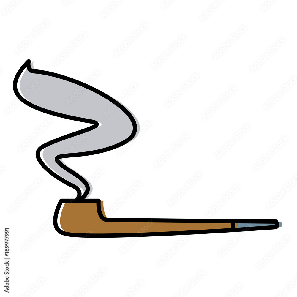 Fototapeta premium Tobacco pipe isolated icon vector illustration graphic design