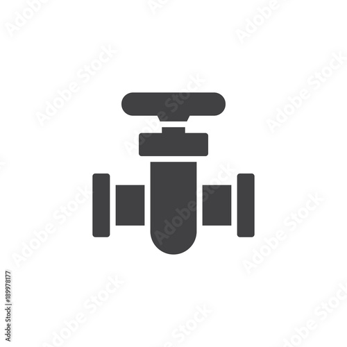 Pipe connector icon vector, filled flat sign, solid pictogram isolated on white. Pipe valve symbol, logo illustration.