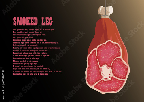 Painted meat hanging on a hook