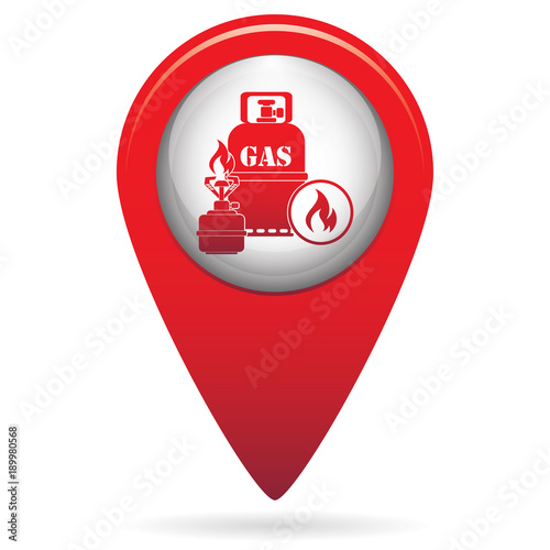 Camping stove with gas bottle icon