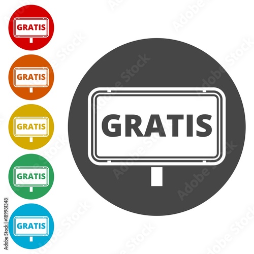 Gratis sign, icon, stamp 